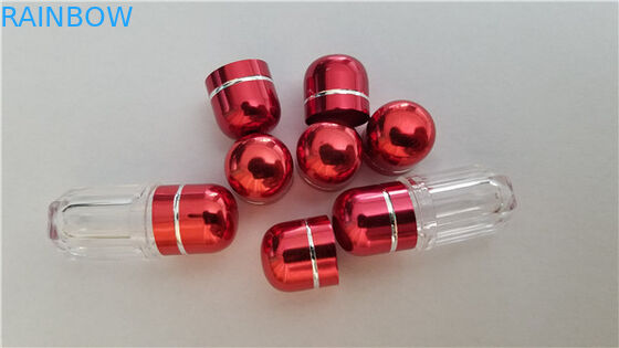 Clear Plastic Pill Bottless Rhino Capsule Containers Colorful Metal Cap For 3D Cards