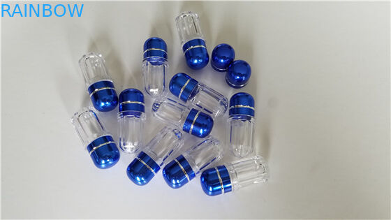 Clear Plastic Pill Bottless Rhino Capsule Containers Colorful Metal Cap For 3D Cards