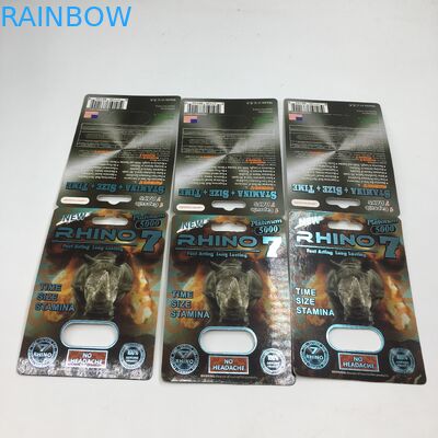 Rhino 7 5000 Capsule Blister Card Packaging 3D Paper Male Sexual Pills Display Box
