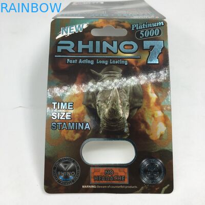 Rhino 7 5000 Capsule Blister Card Packaging 3D Paper Male Sexual Pills Display Box