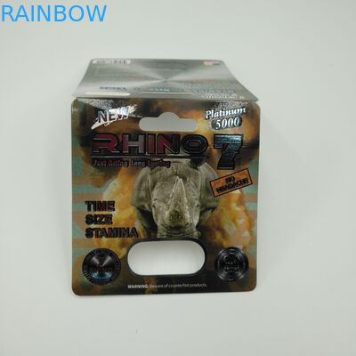Rhino 7 5000 Capsule Blister Card Packaging 3D Paper Male Sexual Pills Display Box