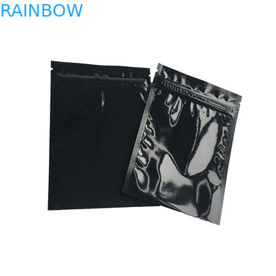 Clear Front Window Stand Up Zipper Pouch Food Grade Smell Proof Matte Black Surface