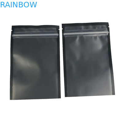 Clear Front Window Stand Up Zipper Pouch Food Grade Smell Proof Matte Black Surface