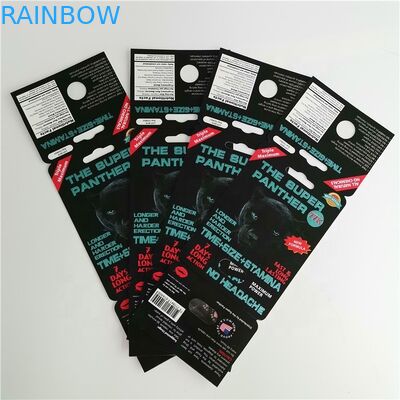 Super Panther Paper Card Capsules Packaging CMYK Color For Male Enhancement Pills
