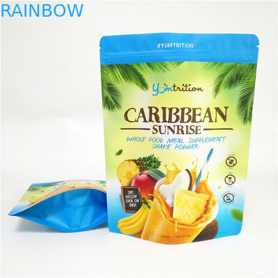 Resealable Food Packaging Aluminum Foil Bags Plastic Doypack Supplement Powder With Zipper