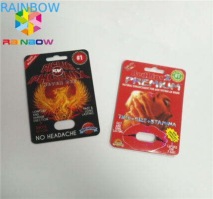3d Rhino Blister Card Plastic Blister Packaging Display Box For Capsules Sex Pills
