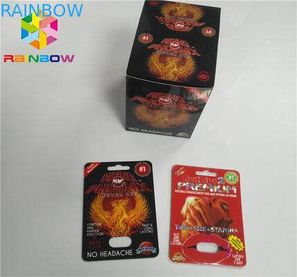 3d Rhino Blister Card Plastic Blister Packaging Display Box For Capsules Sex Pills