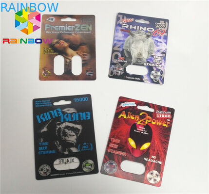 PP 3D Printing Plastic Blister Card Packaging Normal Size For Rhino 69 Pills