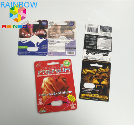 Slide Blister Insert Card Male Enhancement Pills Packing 3D Surface Finish
