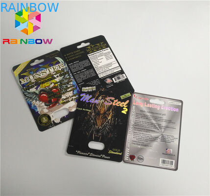Slide Blister Insert Card Male Enhancement Pills Packing 3D Surface Finish