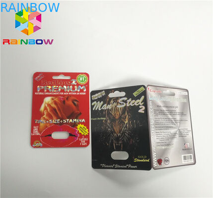 Slide Blister Insert Card Male Enhancement Pills Packing 3D Surface Finish