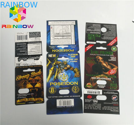 Slide Blister Insert Card Male Enhancement Pills Packing 3D Surface Finish