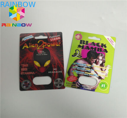 Custom Blister Card Packaging Alien Powder Rhino 3d Paper Pills Capsule Pack