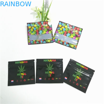 Food Grade Aluminum Foil Stand Up Pouch Resealable Candy Cbd Gummy Bears Packaging