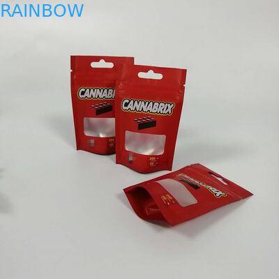 Medical Cbd Plastic Pouches Packaging Smell Proof 1/4oz 1/2oz 1oz With Window / Zipper