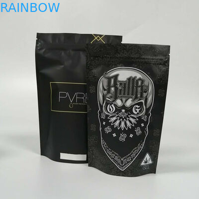 Medical Cbd Plastic Pouches Packaging Smell Proof 1/4oz 1/2oz 1oz With Window / Zipper