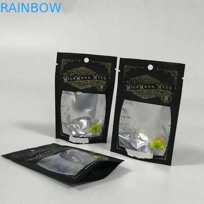 Medical Cbd Plastic Pouches Packaging Smell Proof 1/4oz 1/2oz 1oz With Window / Zipper