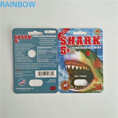 Paper Blister Card Packaging Male Enhancement Pills Pack With Plastic Bullet