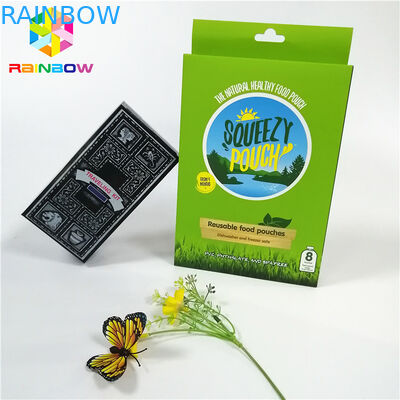 Recyclable custom logo design brand printed UV Hot stamping paper card boxes with hang hole for gift cosmetics