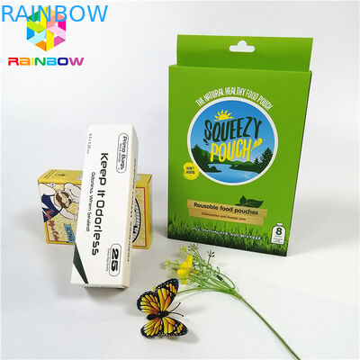 Recyclable custom logo design brand printed UV Hot stamping paper card boxes with hang hole for gift cosmetics