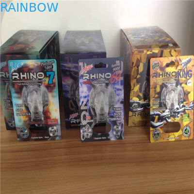 PP 3D Cards Capsules Packaging Blister Sexual Performance Rhino 69 Eco - Friendly