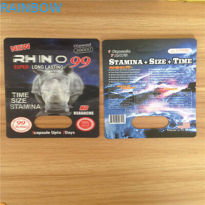 PP 3D Cards Capsules Packaging Blister Sexual Performance Rhino 69 Eco - Friendly