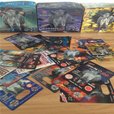 PP 3D Cards Capsules Packaging Blister Sexual Performance Rhino 69 Eco - Friendly