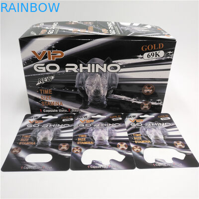 Go Rhino 3D Card Male Enhancement Pills Packing , Sex Pill Capsule Packing Recycled