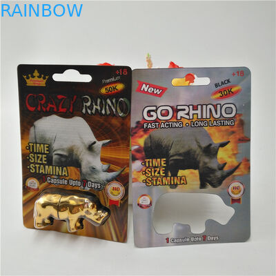 Go Rhino 3D Card Male Enhancement Pills Packing , Sex Pill Capsule Packing Recycled