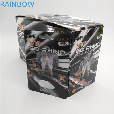 Go Rhino 3D Card Male Enhancement Pills Packing , Sex Pill Capsule Packing Recycled