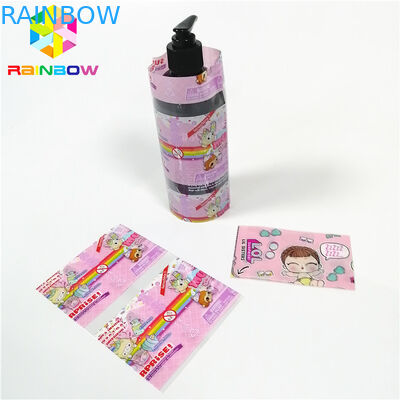 Pink Adhesive Stickersshrink Wrap Sleeves PVC Material Custom Printed For Bottle Box