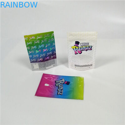 Resealable Child Proof K Plastic Bags Three Side Seal CBD Mylar Bag For Gummies Bear Packaging