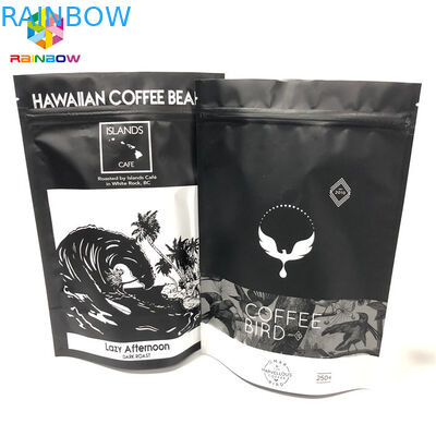 Gravure Printing Aluminum Foil Bags , Ground Coffee Stand Up Zipper Bags With Valve