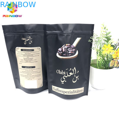 Gravure Printing Aluminum Foil Bags , Ground Coffee Stand Up Zipper Bags With Valve