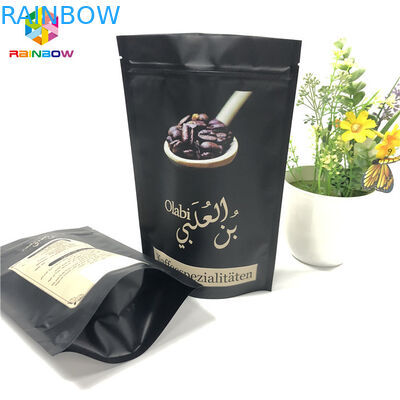 Gravure Printing Aluminum Foil Bags , Ground Coffee Stand Up Zipper Bags With Valve