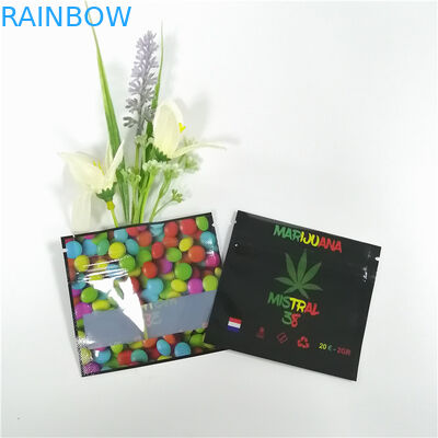 Resealable Herbal Incense Packaging , Flat Tabcoo Weed Packaging Bag Gravure Printing
