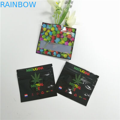 Three Side Flat Sugar Candy CBD Mylar k Bags Low Moq Custom Printed Durable