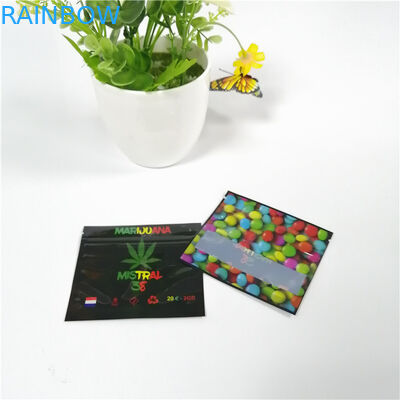 Three Side Flat Sugar Candy CBD Mylar k Bags Low Moq Custom Printed Durable