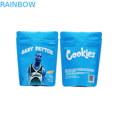 Plastic Child Resistant Stand Up Pouch Biodegradable Flower Packaging Bags 3.5g Size