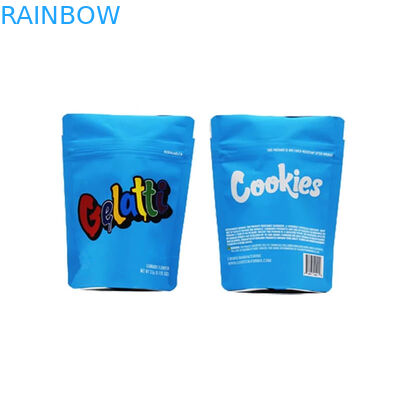 Plastic Child Resistant Stand Up Pouch Biodegradable Flower Packaging Bags 3.5g Size