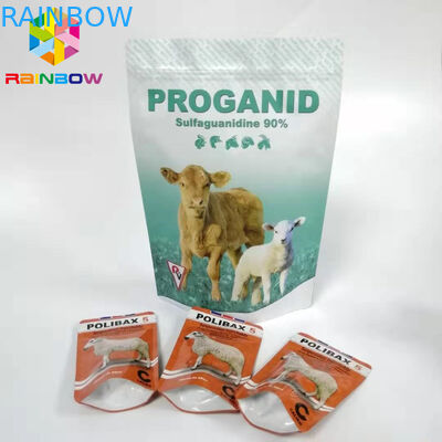 Custom Stand Up Zipper Pouch Bags 20% Oxytetracycline Soluble Powder Packaging