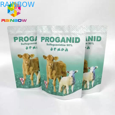 Plastic Stand Up Foil Pouch Packaging Animal Feed Bags Zipper Top With Window