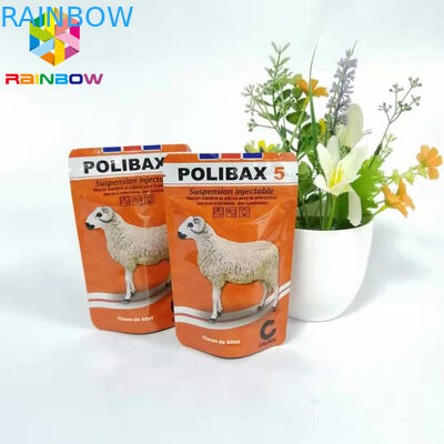 Plastic Stand Up Foil Pouch Packaging Animal Feed Bags Zipper Top With Window