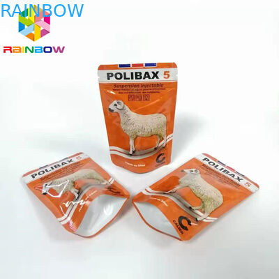 Plastic Stand Up Foil Pouch Packaging Animal Feed Bags Zipper Top With Window