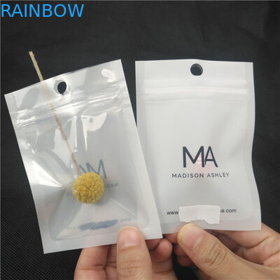 Transparent Front Glossy Shiny Plastic Zipper Pouches Necklace Jewellery Packing