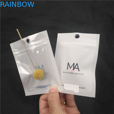 Transparent Front Glossy Shiny Plastic Zipper Pouches Necklace Jewellery Packing