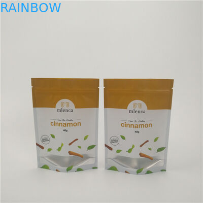 40g Cinnamon Stand Up k Food Packaging Bags Transparent Window PET/PE Material
