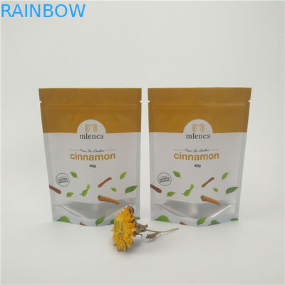 40g Cinnamon Stand Up k Food Packaging Bags Transparent Window PET/PE Material