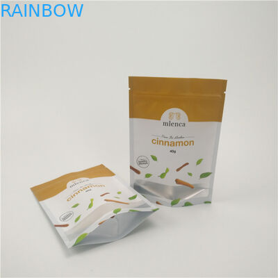40g Cinnamon Stand Up k Food Packaging Bags Transparent Window PET/PE Material