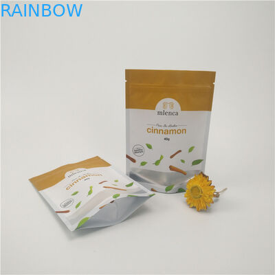 40g Cinnamon Stand Up k Food Packaging Bags Transparent Window PET/PE Material